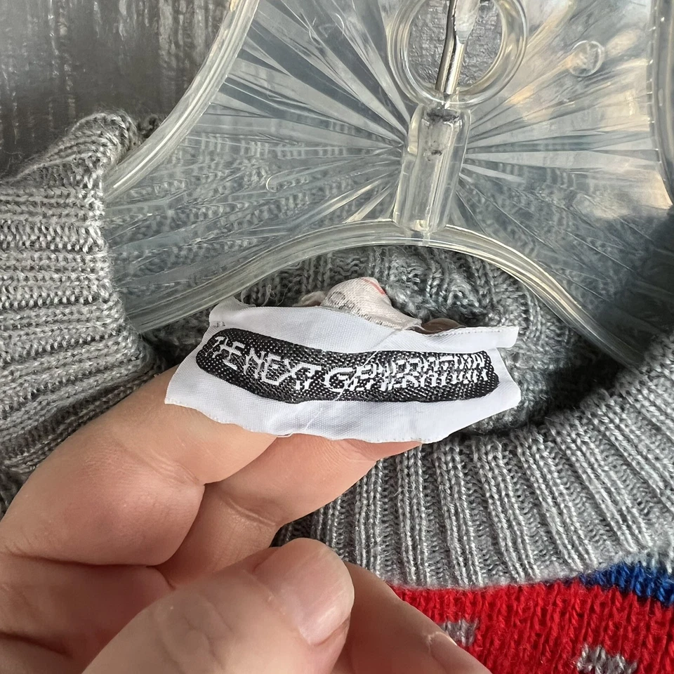 Suéter Pullover Vintage Jóvenes Niños Pequeño 4-6 Navidad Vacaciones Gris Rojo Italia Foto 2 de 4