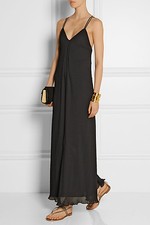  Alice + Olivia Bella Black Pleated Strappy Back Cocktail Maxi Dress. NWT $440