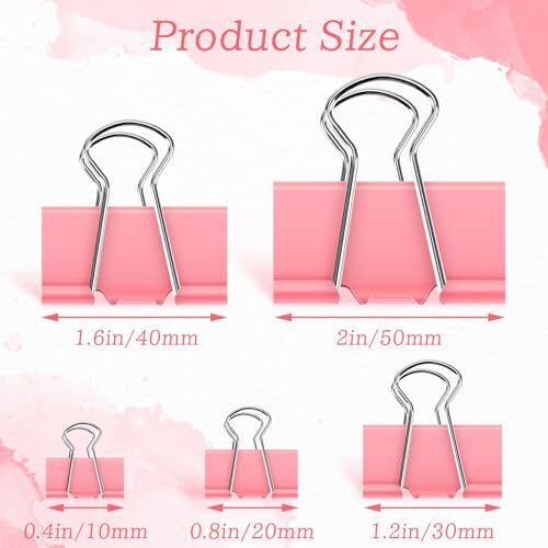150 PCS Binder Clips Paper Clamps, 5 Assorted Sizes(Mini, Small, Medium ...