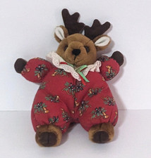 Russ Ruby Reindeer 7" Christmas Plush Red Cloth Puffy Stuffed Animal