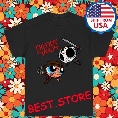 Freddy VS Jason Cartoon Funny Men's Black Size S-5XL