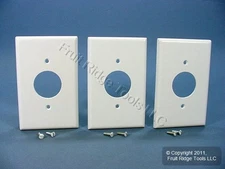 Leviton 80504-W White 1-Gang 1.406in. Outlet Plastic Midway Wallplate Cover 3pcs