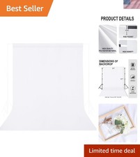 8FTx10FT White Photography Backdrop - Seamless and Durable for Stunning Shoots