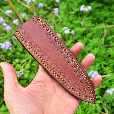 Handmade Genuine Leather Sheath Fixed Dagger Blade Knife Holster Belt Clip