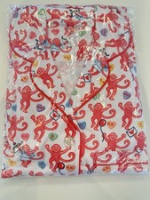 Roller Rabbit Be My Monkey Polo Pajamas Shorts Valentine's Day, Size XS