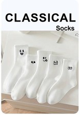 Women s Flower Print Cotton Socks Cozy 5-Pack for All Seasons