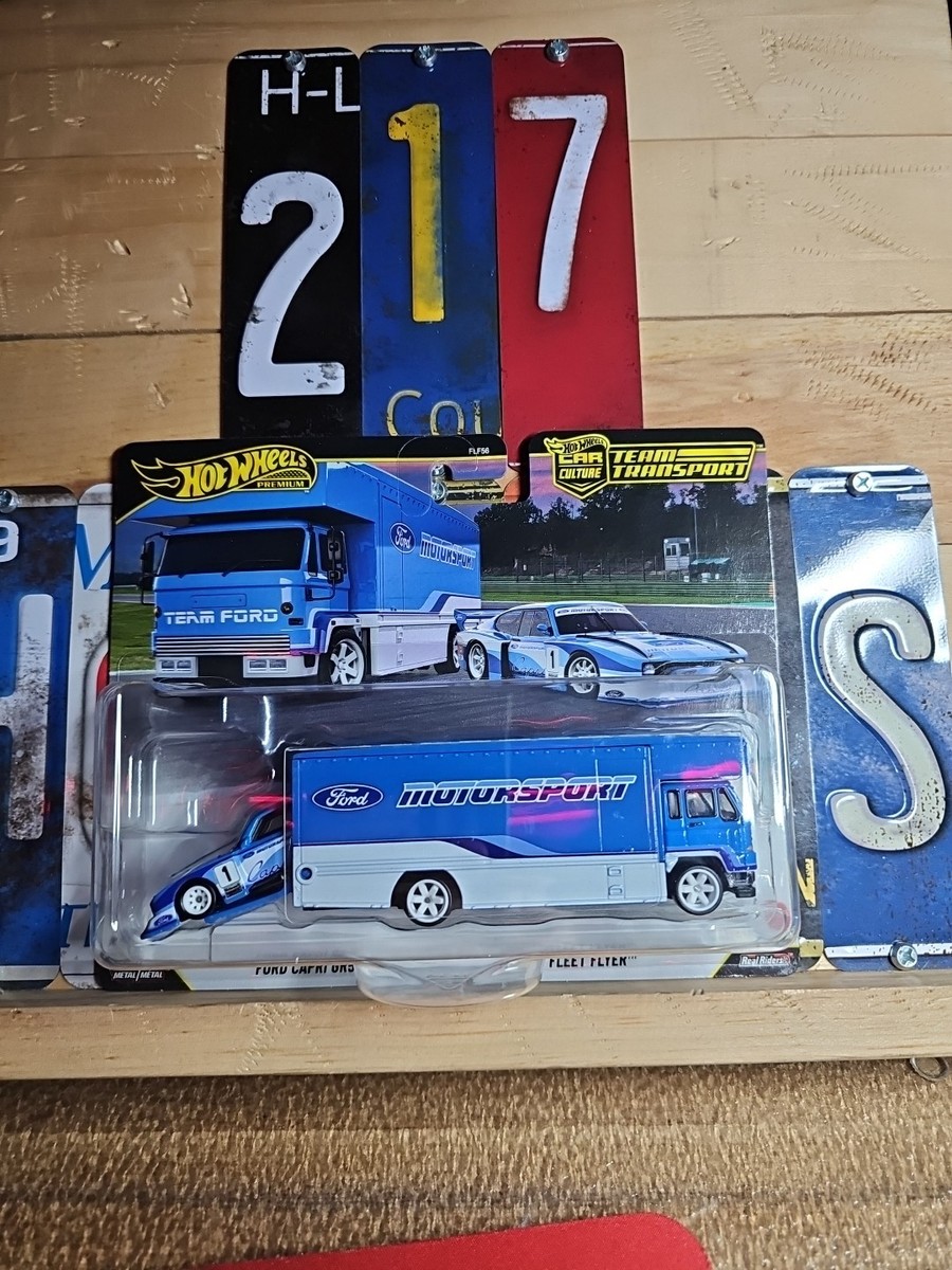 Hot Wheels Premium Team Transport Ford Capri GR5 and Fleet Flyer