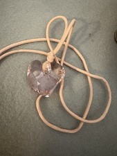 Pink Heart Love Sweetheart Swarovski Swan Stamped Crystal Corded Necklace