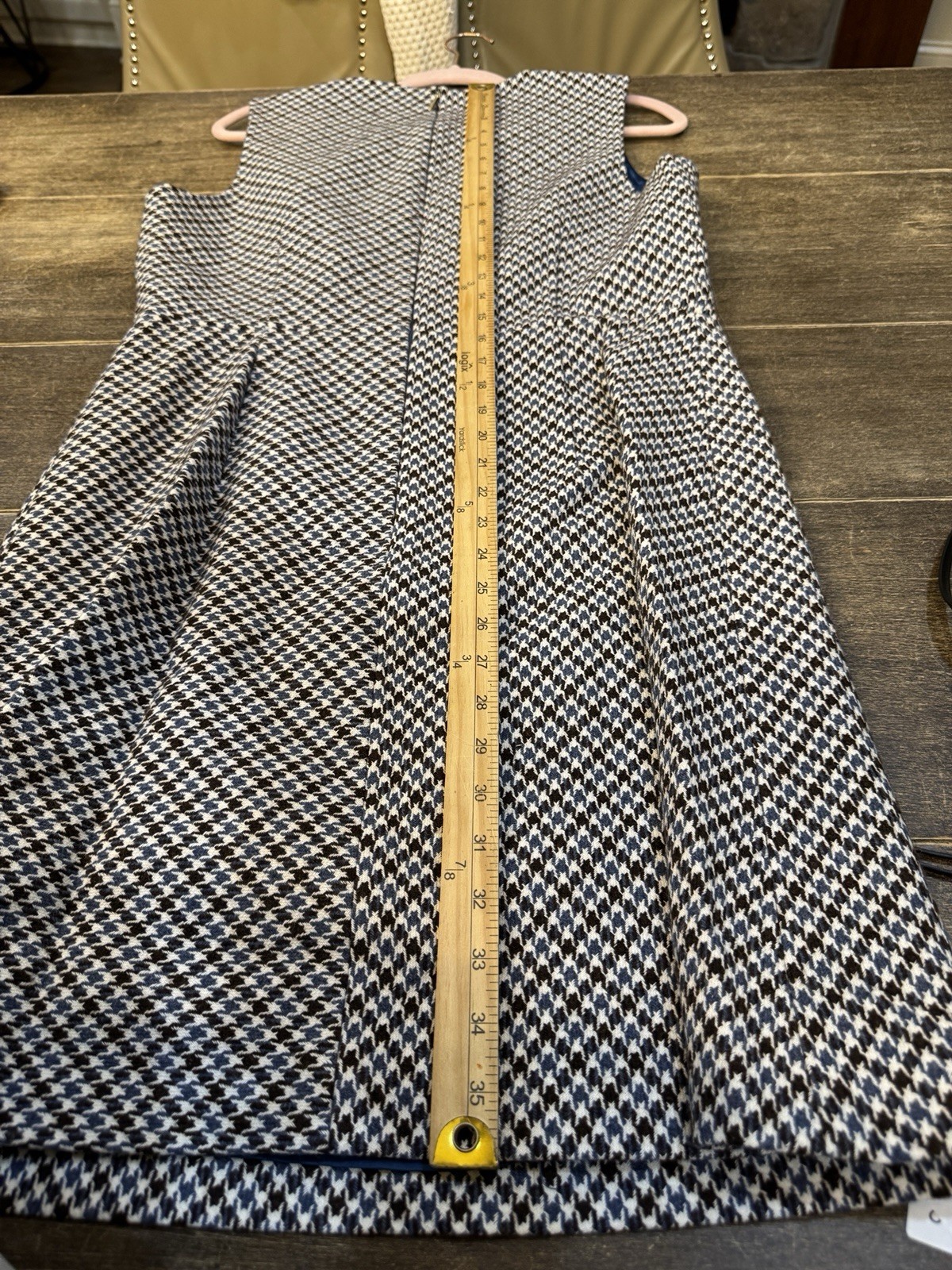 Kate Spade New York Houndstooth Dress In French Cream size 14 Wool Jackie O thumbnail 11