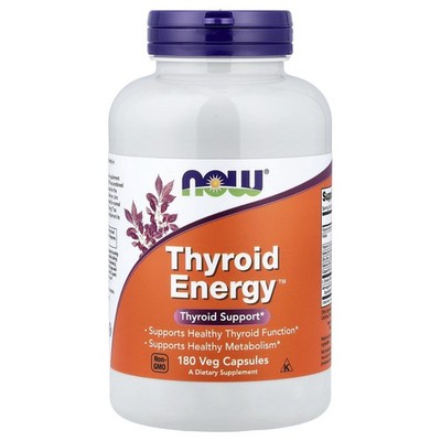 Now Foods Thyroid Energy 180 Veg Capsules GMP Quality Assured, Kosher