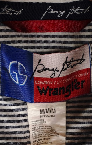 VINTAGE WRANGLER GEORGE STRAIT WESTERN HEMD BLAU GRÜN KARIERT HERREN GRÖSSE M - Bild 5 von 6