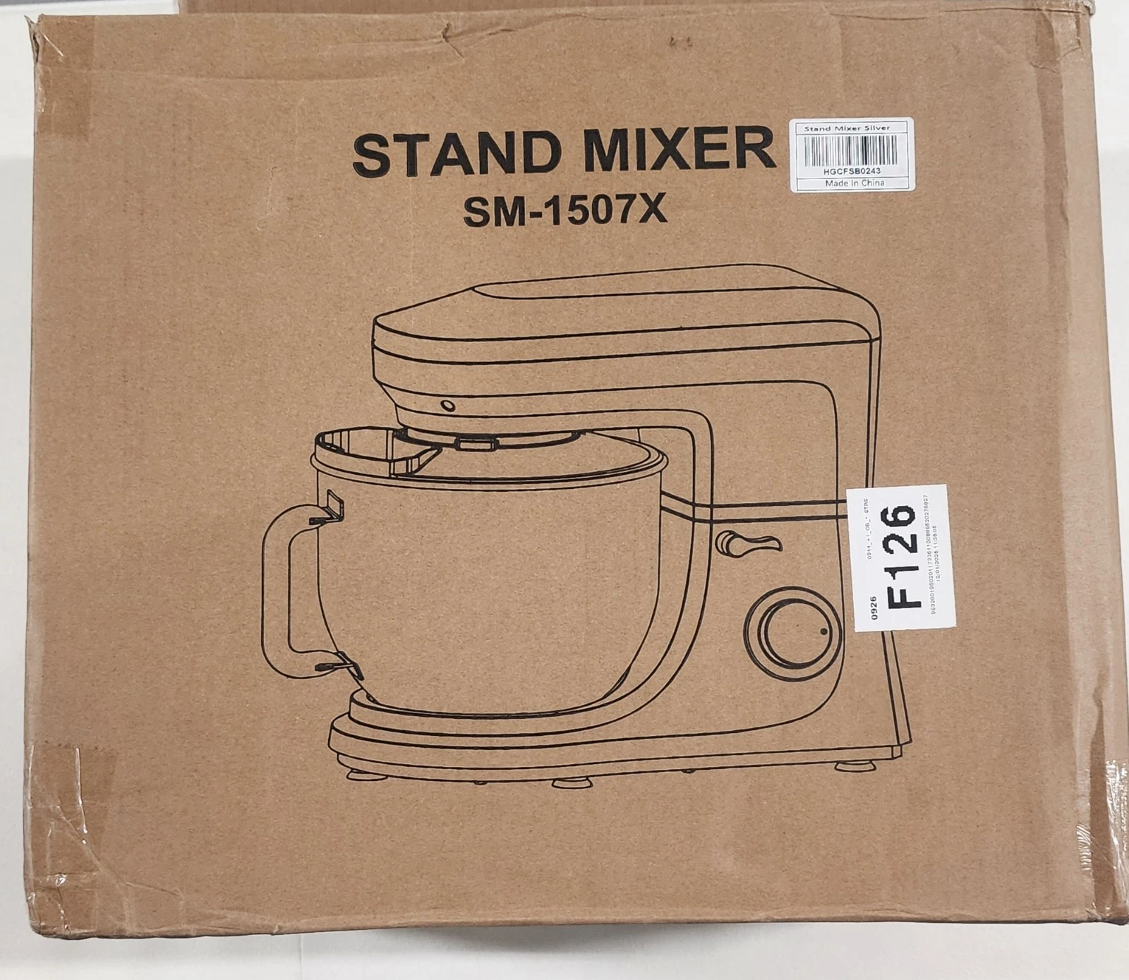 SM-1507X Stand Mixer Black 6 Speed Electric Stainless Bowl Attachments