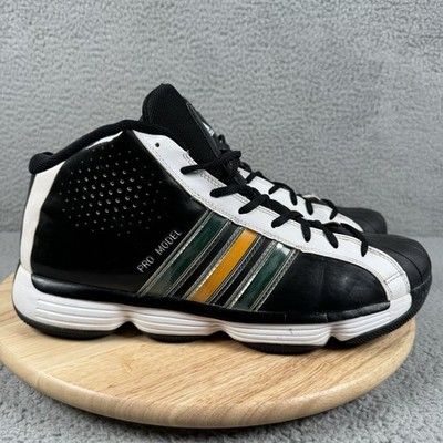 Adidas Shoes Mens Size 13 Black Green Yellow Pro Model Interchangeable 3 Stripes