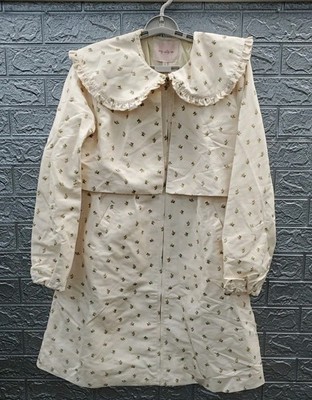 New Ivy City Co. Clementine Full Zip Raincoat Cream Floral Size Small