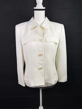Gorgeous Winter White Jones New York Button-Front Tailored Blazer Jacket size 6