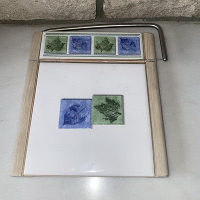 Vintage Portmeirion Botanischer Garten gefliestes Käsebrett / Schneider 18,5 x 22 cm