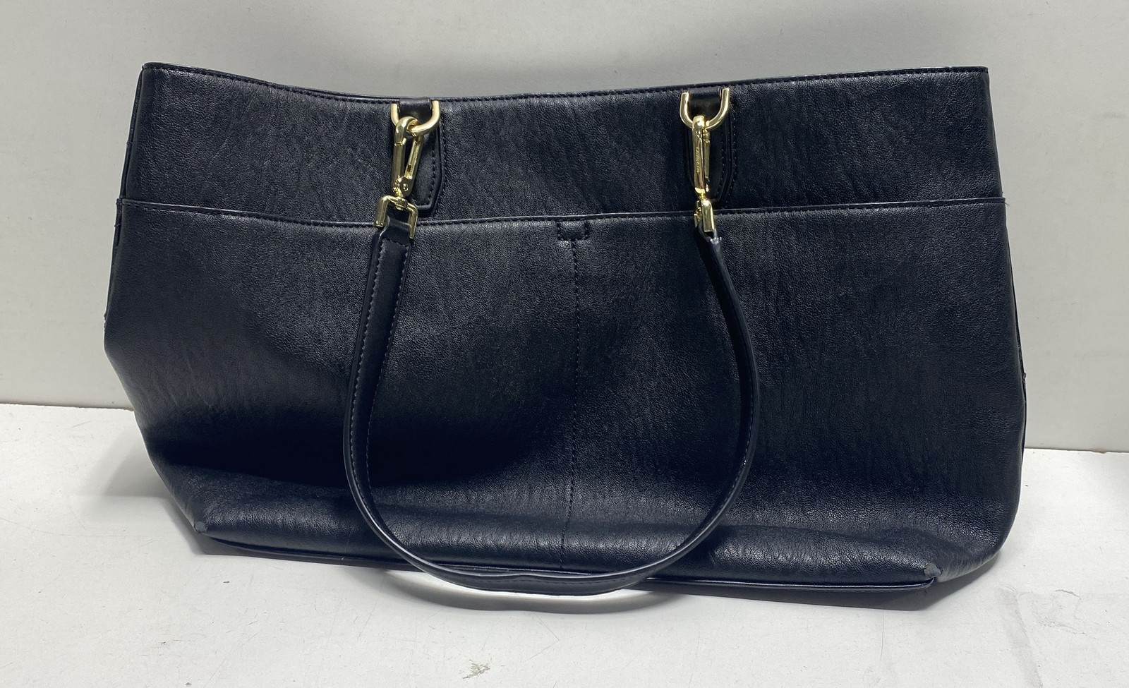 Calvin Klein Black Solid Leather Shoulder Purse - image 2