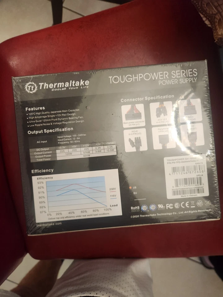 Thermaltake Toughpower GX2 80+ Gold 600W - PS-TPD-0600NNFAGU-2 -- New in box - Image 2 of 2
