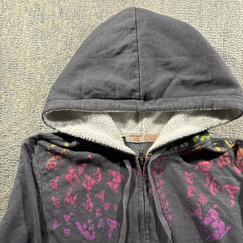 Vintage Y2K No Boundaries Hoodie Full Zip Womens Sz S Colerful Skulls - Picture 7 of 15