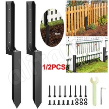 Heavy Duty Fence Post Anchor Repair Kit Wood Support Stakes Steel Ground Spike