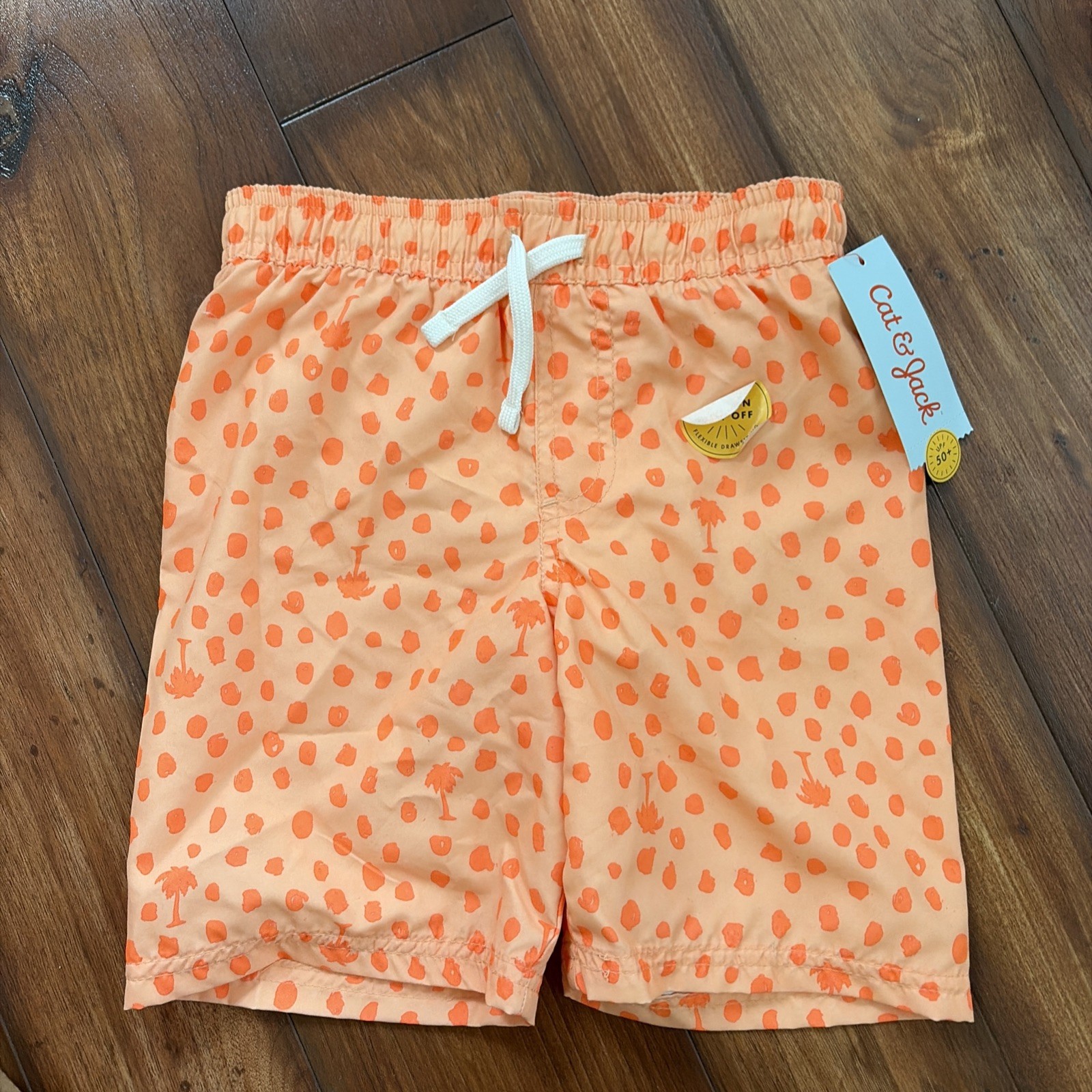 Cat and Jack Boys Swim Trunks Size XS 4/5 Orange | eBay