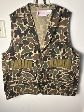 SafTbak Camo Vest Men s Duck Bird Hunting Vintage Jim Catfish Hunter USA