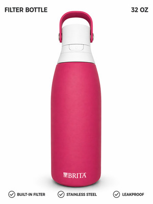 Brita 32oz Stainless Steel Filter Water Bottle Leakproof Straw BPA Free