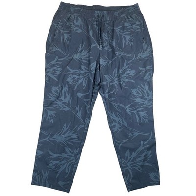 The North Face Aphrodite 2.0 Pants Womens XXL Navy Blue Floral Leaf Print Hiking