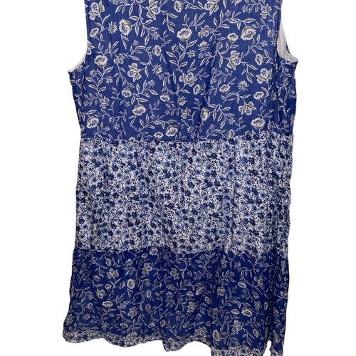 J Jill Dress Womens Plus Size 1X Blue Floral Tiered Cottagecore Feminine Coastal - Bild 6 von 11