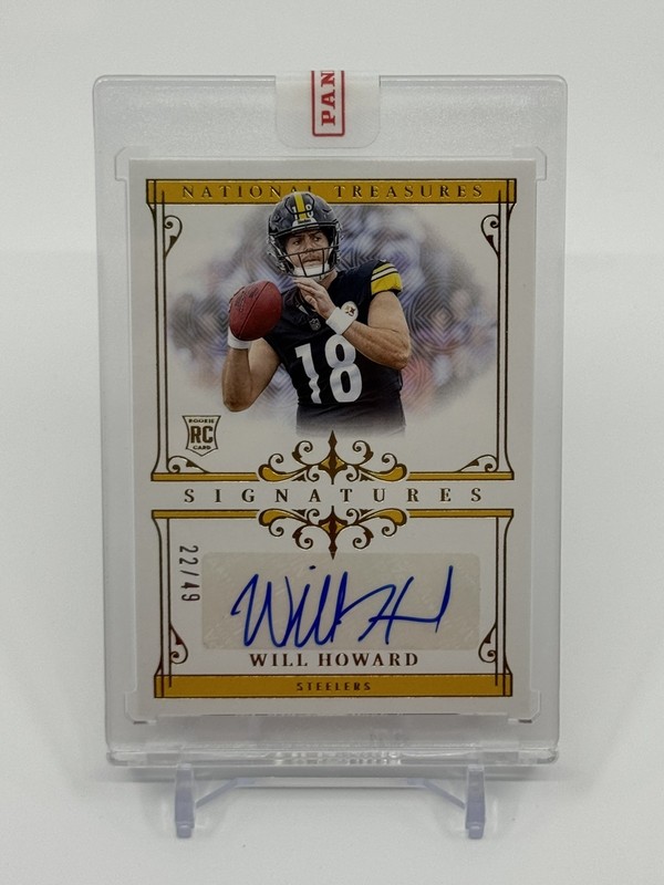 2025 National Treasures Will Howard Signatures RC Gold Auto /49 STEELERS