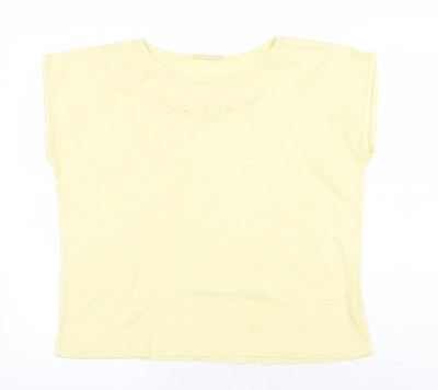 Littlewoods Damen gelb Polyester Basic T-Shirt Größe 14 Rundhalsausschnitt