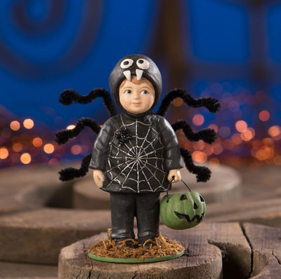 3'' Bethany Lowe Webster Spider Boy Trick Treat Figurine Retro Halloween Decor