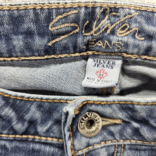 Jeans argento Malibu Jeans donna 27 gamba dritta denim invecchiato made Canada - Foto 4 di 9