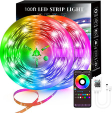 100FT Smart LED Strip Lights , RGB Strip Lights Sync to Music with 40 Key Remote