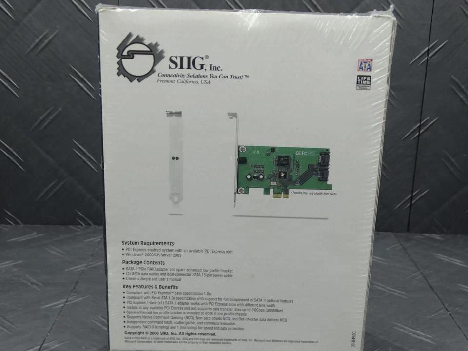 SIIG SC-SAER12-S2 SATA II PCI E Raid Controller Card 2 Port 300Mbps - Image 4 of 4