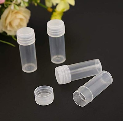 5ml Transparent Kunststoff Reagenzglas Flaschen Fläschchen Lagerung Containern