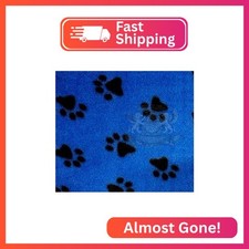 Polar Fleece Fabric Prints Animal Print Pawprint Royal Blue / 60" Wide/Sold by T