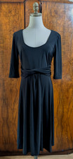 Eliza J New York Size 10 Black Slinky Twist Front Knot Waist Jersey Dress