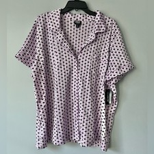 I.N.C. International Concepts Satin Notched Collar Top  Pajama Shorts Set XXL