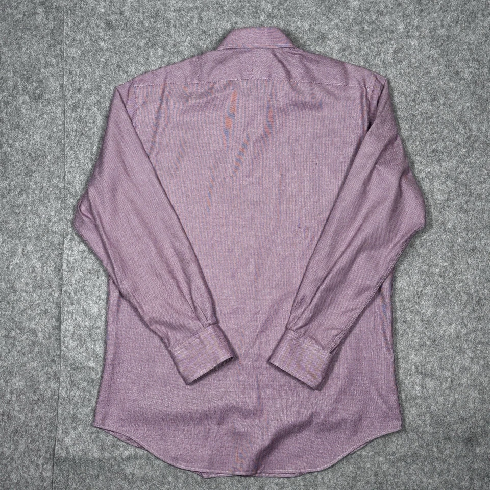 Camisa de Vestir T.M.Lewin 17 36 Roja Micro Cuadros Calce Ajustado Dos Pliegues Algodón Barril Puño Foto 3 de 4