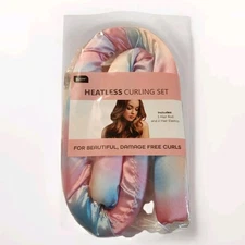 B Color Heatless Curling Headband Set Satin TikTok Influencer Waves Sleep Curler