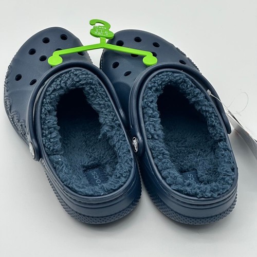 CROCS with Baya Lining Kids Navy Blue Youth Size J3 NWT - Picture 3 of 6