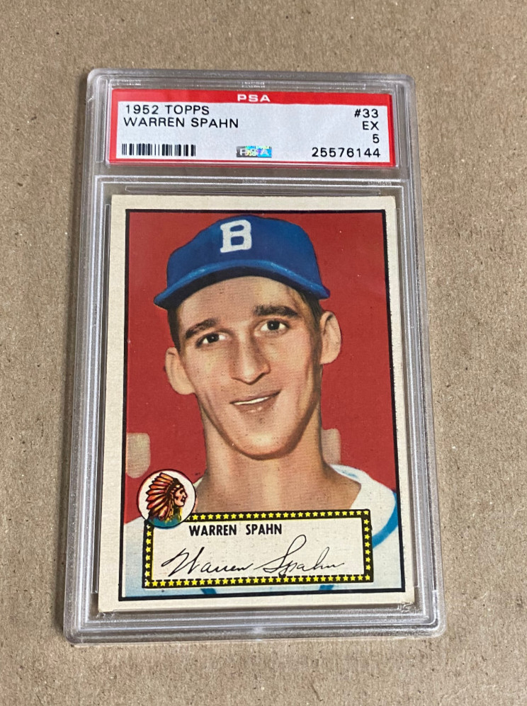 1952 Topps Warren Spahn #33 Red Back PSA 5 $439.99