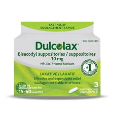 Dulcolax Bisacodyl Laxative Suppositories 10mg Laxatives for Relief of Occasi...