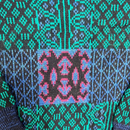 Vintage McGregor Pullover Herren Large Blau 80er Jahre Geometrisch - Bild 3 von 10