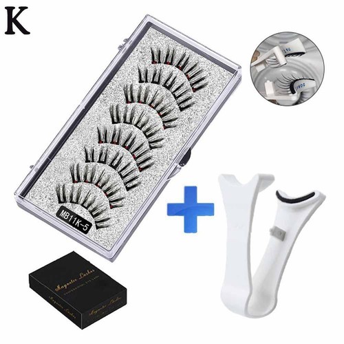 5 Magnetic False Eyelash Set Magnetic Eyelashes with Clip for Daily W B ha kol0 - Foto 27 di 33