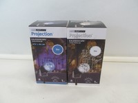 2 Gemmy Led Lightshow Turning Swirling Kaleidocope White & Blue Light Projection 2 Gemmy Led Lightshow Turning Swirling Kaleidocope White & Blue Light Projection