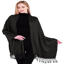 CJ Apparel Black Solid Color Shawl Seconds Scarf Wrap Stole Throw Pashmina *NEW*