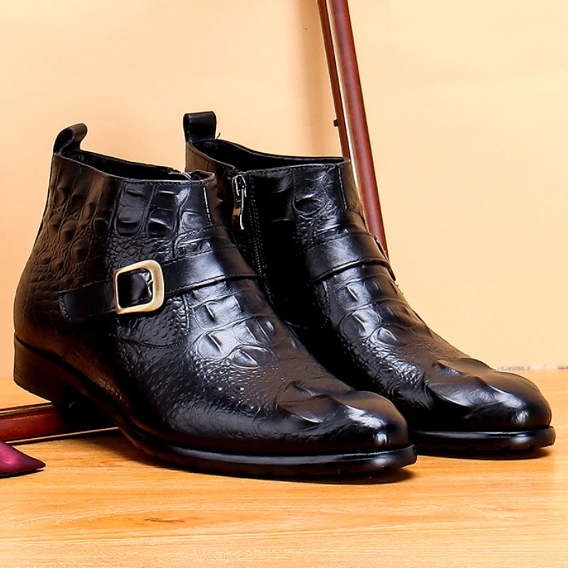 Mens dress ankle 2025 boots buckle