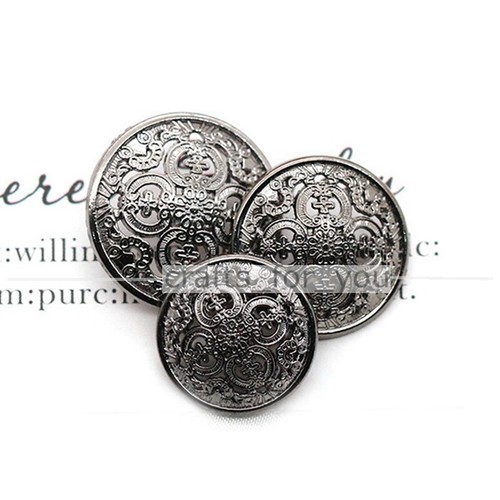 6PCS 15MM-28MM RETRO METAL SHANK BUTTONS ROUND SEWING CRAFTS FOR CLOTHING/ BAG - Picture 10 of 12